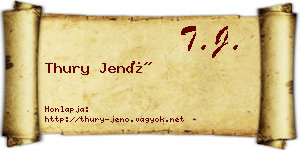 Thury Jenő névjegykártya